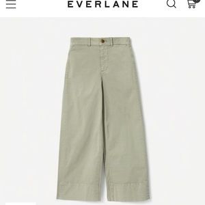 Everlane wide leg crop chino celadon green 4